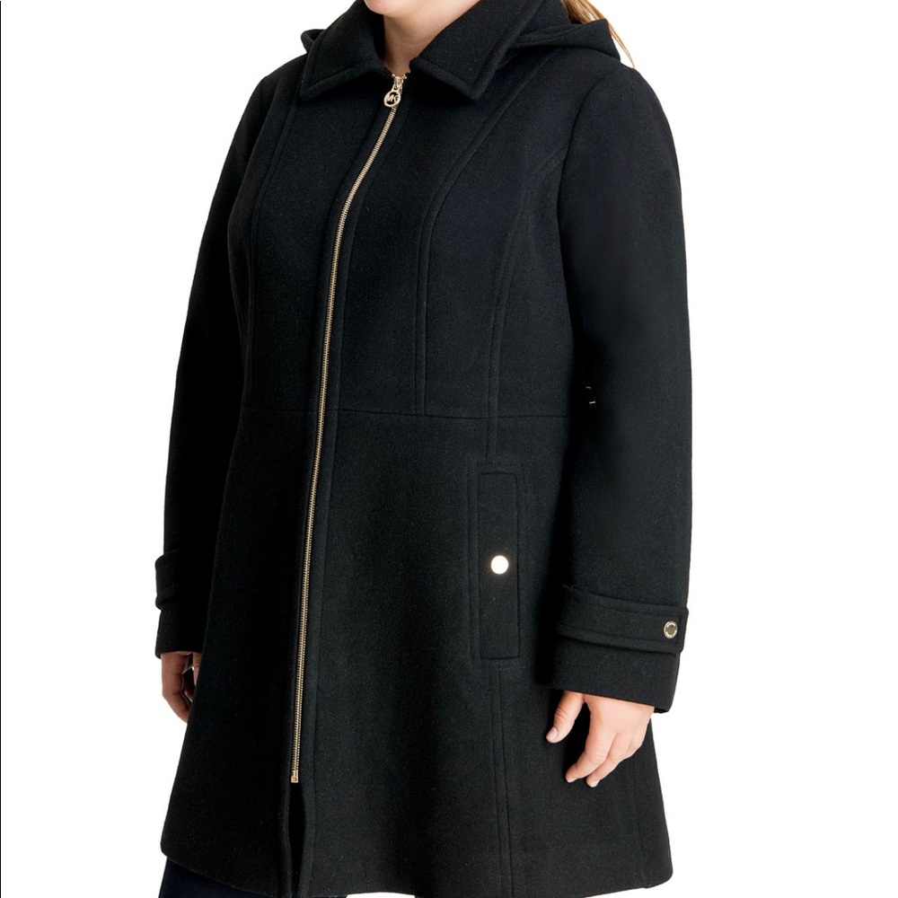 Michael Kors Plus Size Hooded Coat